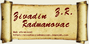 Živadin Radmanovac vizit kartica